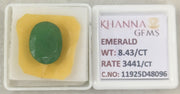 8.43/CT Natural Panna Stone with Govt. Lab Certificate-11925D48096